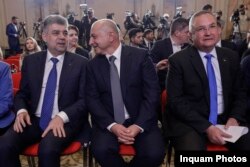 Liderii Coaliției PSD-PNL, Marcel Ciolacu și Nicolae Ciucă, l-au lansat pe medicul Cătălin Cîrstoiu în cursa pentru Primăria generală, 20 martie 2024.