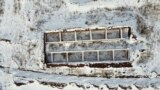 Руины барака Степлага в Казахстане