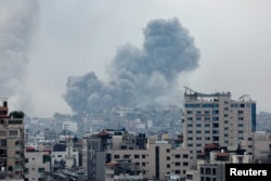  Кадър от Газа след израелските въздушни удари. 9 октомври 2023 година 