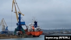 Иностранное судно в порту Керчи, 9 апреля 2023 года