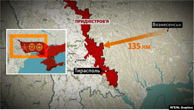 Графика. Захват Вознесенска давал возможность российской армии отсечь юг Украины