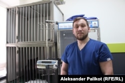 Artur Ananyev works in the veterinary hospital in his hometown of Khmelnytskiy.
