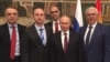 Ruski predsednik Vladimir Putin sa crnogorskim političarima Andrijom Mandićem, Milanom Kneževićem i Goranom Danilovićem, januar 2019.