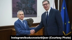 Ambasador Rusije Aleksandar Bocan Harčenko i predsednik Srbije Aleksandar Vučić, decembar 2023.