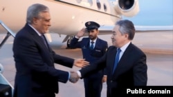 Министры иностранных дел Пакистана и Кыргызстана Мухаммад Исхак Дар и Жээнбек Кулубаев.