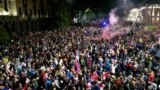 Georgia - overnight protest over foreign agent bill on May 12-13 - screen grab