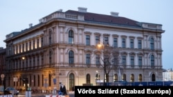 Az orosz kémbankként is ismert Nemzetközi Befektetési Bank épülete Budapesten 2022. március 1-jén