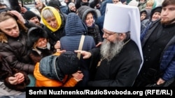 Під час останнього богослужіння УПЦ (МП) в Києво-Печерській лаврі перед завершенням дії договору оренди із Національним заповідником. Київ, 29 березня 2023 року