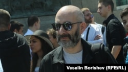 Петър Волгин присъства на протест на "Възраждане" срещу сформирането на правителството на Николай Денков, 6 юни 2023 г.