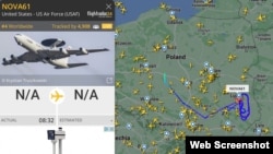Американский самолет с позывным NOVA61 проводит разведку в воздушном пространстве Польши