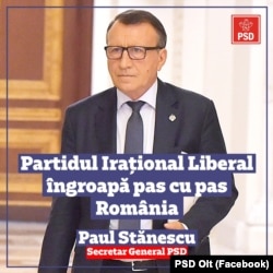 Afișul de campanie al lui Paul Stănescu, din 2020.