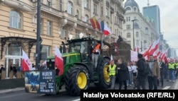 Одна из акций протеста польских фермеров