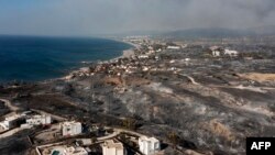 Щети от пожарите в района на Киотари, остров Родос