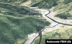 A leendő, 11 kilométer hosszú dél-boszniai Prenj alagút grafikai megjelenítése