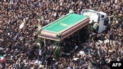 IRAN - Mourners attend the funeral of Iran's President Ebrahim Raisi in Tehran on May 22, 2024.