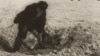 Советский эксперт замеряет уровень токсичности в воронке от химической бомбы, 1948 г. Архивное фото, копия А. Гогуна