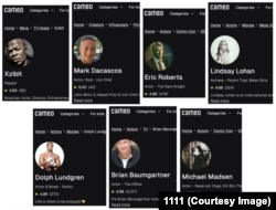 Cameo accounts of the celebrities who appeared in a TikTok video appearing to be calling for the Moldovan president to resign.