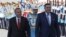 Turski predsjednik Recep Tayyip Erdogan (lijevo) i tadašnji predsjedavajući i srpski član tročlanog Predsjedništva Bosne i Hercegovine Milorad Dodik (desno) vrše smotru počasne garde tokom ceremonije dočeka u Ankari, 2. maja 2019.