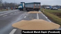 The incident occurred on February 11 near the Yahodyn-Dorohusk border checkpoint as part of a broader protest by Polish farmers against EU agriculture policies.