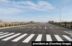 An eight-lane highway running through Aghdam, a city that was captured by ethnic Armenian forces in the first Nagorno-Karabakh war and was described as a “ghost town” until its handover as part of a cease-fire deal in 2020.