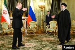 Одна из последних встреч президентом России и Ирана Владимира Путина и Ибрахима Раиси. Кремль, 7 декабря 2023 года