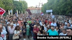 Protest zbog najavljenog sprovođenja projekta ekploatacije litijuma "Jadar" u zapadnoj Srbiji, u Aranđelovcu, 29.7.2024. 