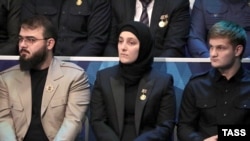 Слева направо: племянник Рамзана Кадырова Хамзат, дочь Айшат и сын Ахмед. Архивное фото 