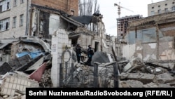 Последствия российской атаки на столицу Украины. Печерский район, Киев, 25 марта 2024 года