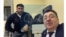 Russia - A lawyer for Azerbaijani man Kamil Zeynalli (left) takes a selfie with him following his arrest in Moscow, February 21, 2024.
