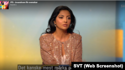 Скріншот з програми «Іммігранти для шведів». Шведська журналістка іракського походження Елаф Алі
