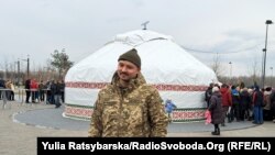 Один із екзотичних пунктів незламності – юрта незламності, надана казахстанськими бізнесменами, Дніпро, березень 2023 року