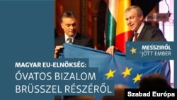 Az első magyar soros EU-elnökség megnyitását ünnepli Yves Leterme akkori belga kormányfő és Orbán Viktor magyar miniszterelnök a Parlamentben 2011. január 6-án