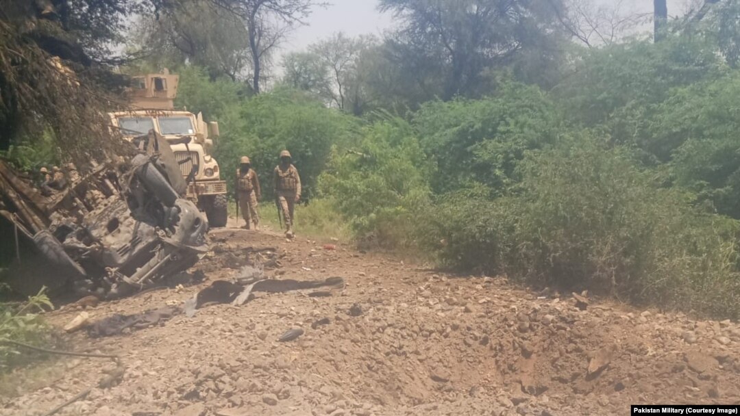 An improvised explosive devise detonated as a military vehicle drove past in Pakistan's northwestern Khyber Pakhtunkhwa Province's Bannu district on May 31.