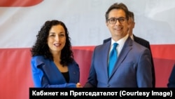 Vjosa Osmani i Stevo Pendarovski u Skoplju, 11. septembra 2023.