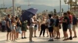 Foreign tourists in Skopje