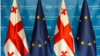 საილუსტრაციო ფოტო: საქართველოსა და ევროკავშირის დროშები პარლამენტის შენობაში
