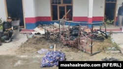 The aftermath of a mob attack on a police station in the town of Madyan, Swat, in northwestern Pakistan, following accusations of blasphemy. 