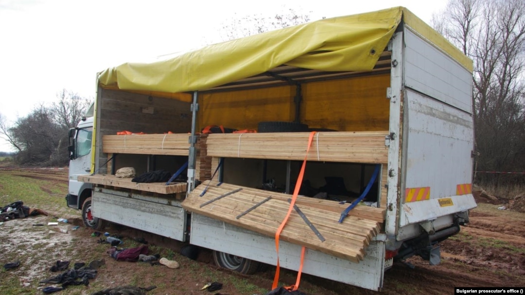 The truck, which had been carrying more than 50 migrants, was abandoned along a highway near Sofia, and the driver fled.
