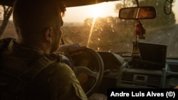 Anatoliy, a battalion commander from the 37th Marine Brigade, on his way to visit his soldiers’ position.