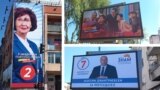 Kolažna fotografija bilborda predsedničkih kandidata u Severnoj Makedoniji.