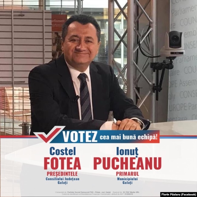 Florin Pâslaru a îndemnat alegătorii să voteze pentru Ionuț Pucheanu la Primăria Galați.