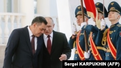 Ղրղըզստանի նախագահ Սադիր Ժապարովը, Ռուսաստանի նախագահ Վլադիմիր Պուտինը, Բիշքեկ, 12-ը հոկտեմբերի, 2023