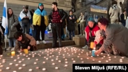 Paljenje sveća u Beogradu na godišnjicu ruske agresije na Ukrajinu, 24. februar 2023. 
