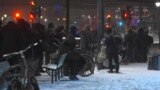 Food distribution organized by the association "homeless.life" in front of the central station of Stockholm