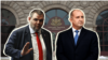 Колаж на председателя на парламентарната група на ДПС Делян Пеевски и президента Румен Радев на фона на президентството
