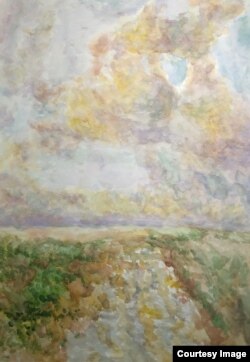 Акварель "Херсонское небо", нарисованная до начала войны