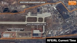 Иркутский авиационный завод, новый цех (вероятно, для истребителей) и строительство еще одного цеха. Спутниковые снимки Maxar Technologies и Planet Labs для проекта «Схемы», май 2023 года