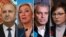 От ляво надясно: Президентът Румен Радев, говорителката на външното министерство на Русия Мария Захарова, лидерът на "Възраждане" Костадин Костадинов и лидерката на БСП Корнелия Нинова. Колаж.