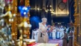 Kreu i Kishës Ortodokse Ruse, patriarku Kirill, duke udhëhequr meshën e Pashkëve në Katedralen e Krishtit Shpëtimtar në Moskë më 5 maj 2024. Rusia është shteti me popullsinë ortodokse më të madhe në botë.&nbsp;