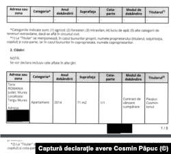 Cosmin Păpuc, președintele Asociației Re-min care administrează centrul din Bărdești, are în proprietate doar un apartament.